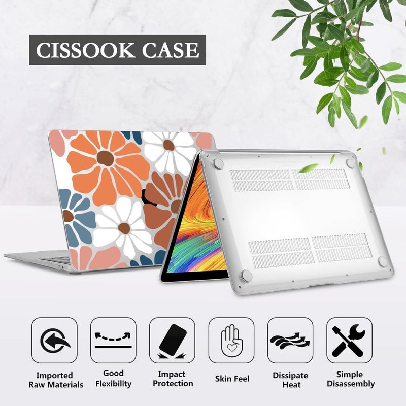 CISSOOK Compatible with MacBook Air 13.3 inch Case M1 A2337 A2179 A1932, Plastic Hard Shell Case Keyboard Cover Screen Protector for MacBook Air 13 2021 2020 2019 2018, Vintage Flowers - Image 5
